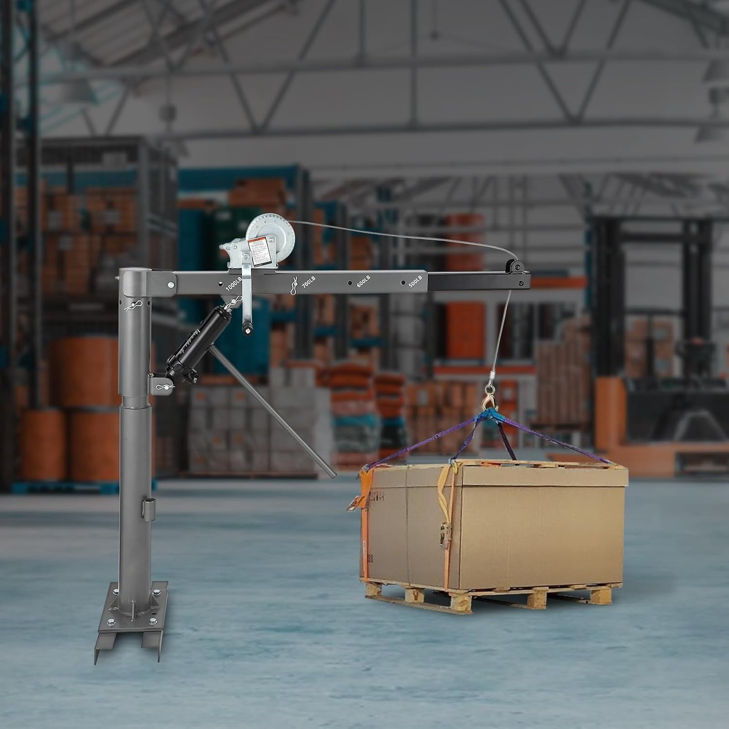 COZONY 1000 Lbs Jib Crane, Heavy Duty Hoist, 500 Lbs - 1000 Lbs Max Weight, 40 In Lifting Height, Silver