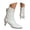 White, variant on Women's Ankle Boots Low Kitten Heel Pointed Toe Booties Side Zipper Fall Shoes