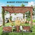 thumbnail image 4 of Outsunny 11' x 12.5' Outdoor Wood Pergola with Grape Trellis for Patio, Deck, Backyard, Lawn, Brown, 4 of 10