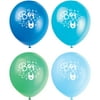 Latex Clothesline Blue Baby Shower Balloons, 12 in, Assorted, 8ct