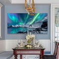 thumbnail image 4 of HFDF Large Wall Decor For Living Room Canvas Wall Art For Bedroom Blue Aurora Scenery Painting Artwork Modern Canvas Art Prints Ready To Hang Office Pictures For Hotel Room Wall 24x20inch Framed, 4 of 6