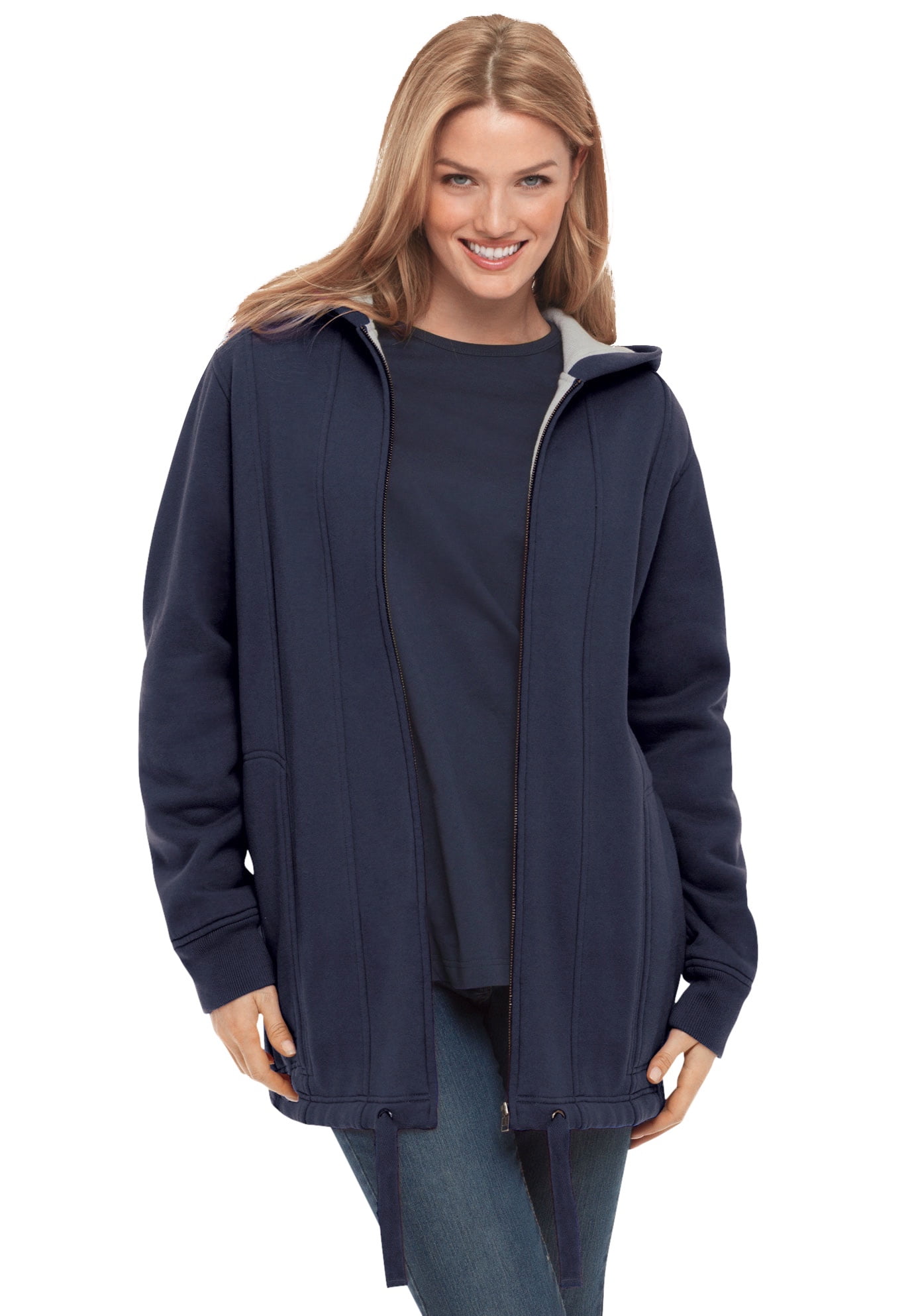 Woman Within Women's Plus Lined Fleece Hoodie - Walmart.com