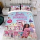 thumbnail image 4 of Barbie Conjunto de sábanas temático, trío de piezas, cómodo y amigable con la piel, diseño único, regalo de decoración para el hogar para familiares, amigos y fans, 90 cm * 190 cm, 4 of 6