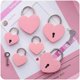 thumbnail image 2 of Candado de amor creativo con corazón de niña, mini cerradura portátil pequeña, cerradura para puerta de gabinete de dormitorio de estudiantes para equipaje en el hogar, rosa, 2 piezas (1 pieza/tamaño S, 1 pieza/tamaño M) Rojo Verde, 2 of 5