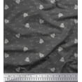 thumbnail image 1 of Soimoi Gray Cotton Poplin Fabric Heart & Love Text Decor Fabric Printed Yard 42 Inch Wide, 1 of 5
