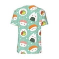 thumbnail image 3 of Balery Kawaii Sushi Baseball Jersey for Men Casual Button Down Shirts Short Sleeve Active Team Sports Uniform-Medium, 3 of 9