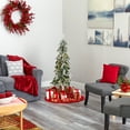 thumbnail image 6 of Nearly Natural 4.5ft. Flocked Washington Alpine Christmas Artificial Tree with 100 White Warm LED Lights and 285 Bendable Branches, 6 of 7