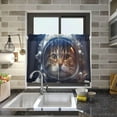 thumbnail image 7 of FREEAMG 24 Inch Length Kitchen Curtains Astronauts Cats 2 Panels Half Window Sheer Curtains Rod Pocket Farmhouse Short Drapes for Bathroom Cafe Basement, 7 of 7