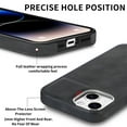 thumbnail image 4 of Nalacover Slim Case for iPhone 15, Skin Friendly PU Leather Soft Lining Cover, Lightweight TPU Shockproof Plating Buttons Camera Lens Protection Case for iPhone 15, Black, 4 of 11