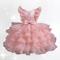 thumbnail image 2 of Girls Dresses Baby Children Flower Fly Sleeve Mesh Tutu Prom Dresses Party Evening Wedding Princess Dress Size 7 Y-8 Y, 2 of 7