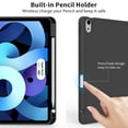 thumbnail image 5 of Kenke Case for iPad Air 11-inch M3/M2 (2025/2024), iPad Air 5th/4th Generation (2022/2020) Case with Pencil Holder, Trifold Stand Case with Soft TPU Back Cover, Auto Sleep/Wake, Black, 5 of 8