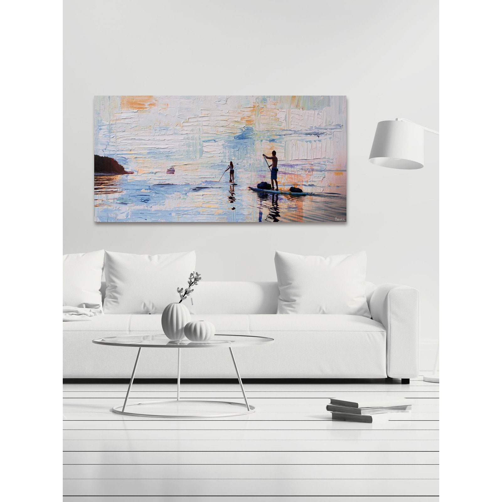 "Dusk Paddling" Painting Print on Wrapped Canvas