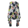 thumbnail image 4 of Womens Halloween Costumes Ghost Printed Bodycon Mini Dress Batwing Sleeve Crew Neck Masquerade Dresses Scream Costume, 4 of 4