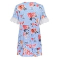 thumbnail image 4 of Vestido HUOGUO con volantes y parche de encaje a ganchillo con estampado floral para mujer, 4 of 5