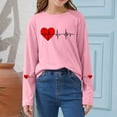 thumbnail image 2 of Posijego Girls Boys Graphic T-Shirts Valentine's Day Long Sleeve Shirt Heart Print Basic Tees Casual Spring Tops for Kids, 2 of 6