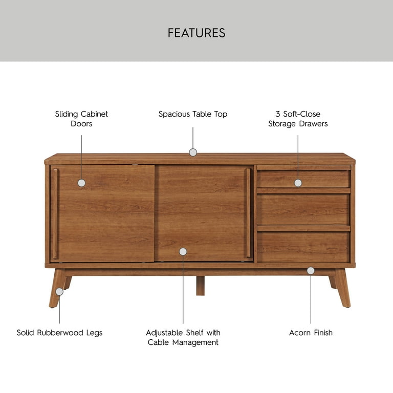 Better Homes & Gardens Greyson TV Stand for TVs up to 70”, Acorn