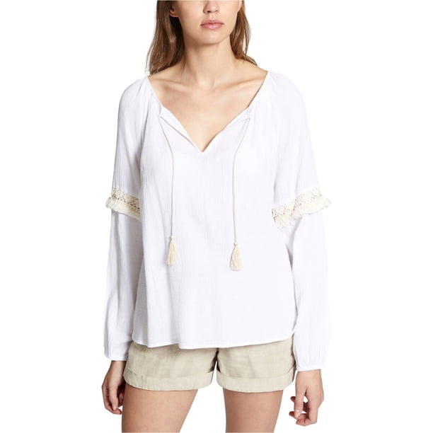 Sanctuary Clothing - Blusa tejida para mujer, color blanco, XS