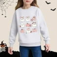 thumbnail image 5 of Kids Fashion Long Sleeve Blouse New Children Halloween Sweatshirts Girls Oversized Long Sleeve Pullover Tops Cute Ghost Graphic Crewneck Shirts White 2 Y, 5 of 6