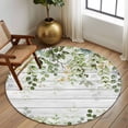 thumbnail image 3 of Sage Green Eucalyptus Leaves Round Area Rug 5 FT,Non Slip Bedroom Rugs,Summer Botanical Weeping Wooden Washable Soft Circular Carpet Non-Shedding Floor Mat for Kitchen Dining Room Foyer Balcony Dorm, 3 of 8