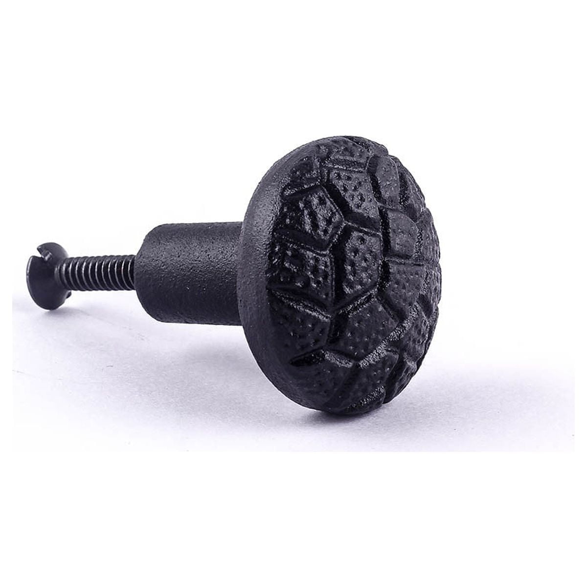 Iron Kitchen Cabinet Knob Black Round Cobble Stone style Kitchen Cabinet Hardware Pack of 4|Renovators Supply