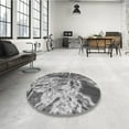thumbnail image 3 of Ahgly Company Indoor Round Patterned Gray Cloud Gray Area Rugs, 4' Round, 3 of 6