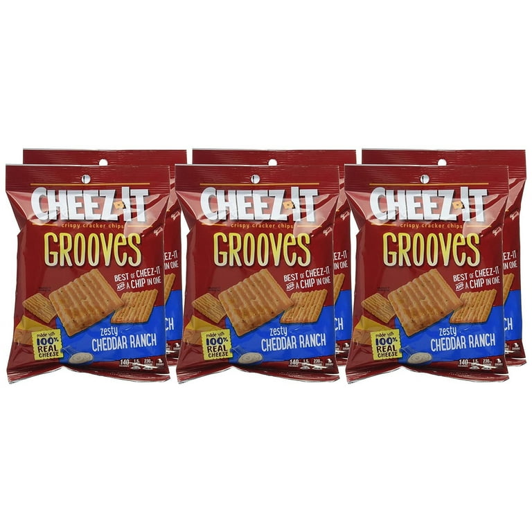 Cheez It Grooves Zesty Cheddar Ranch Crispy Cracker, 3.25 Ounce