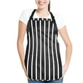 thumbnail image 4 of DALIX Apron Commercial Restaurant Home Bib Spun Poly Cotton Kitchen Aprons (2 Pockets) in Striped Black, 4 of 6