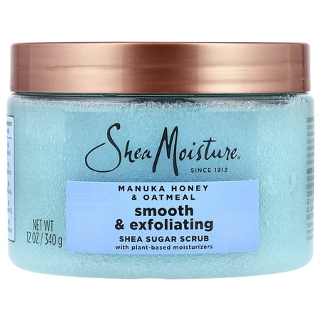 SheaMoisture Smooth & Exfoliating Shea Sugar Scrub, Manuka Honey & Oatmeal, 12 oz (340 g)
