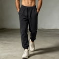 thumbnail image 2 of Sweatpants for Men Double Sided Fleece Straight Leg Loose Sweatpants Winter Thickened Fleece Cuffed Warm Casual Pants Elastic Waist Joggers with Pockets, 2 of 7