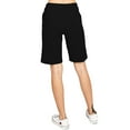 thumbnail image 3 of Reflex Womens Juniors Athleisure High Rise Fleece Lined Shorts (Black, Medium), 3 of 3