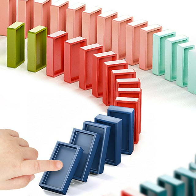 Domino Train Amusant Train Électrique Automatique Debout Jouet Éducatif pour Enfants
