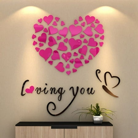 Moderne Bricolage 3d Miroir Amour Decor Citation Fleur Stickers Muraux Decalcomanie Maison Art Decor Walmart Canada