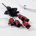 thumbnail image 4 of Halloween Roses Artificial Flowers, Dark Red Silk Rose Buds, Gothic Faux Rose Bouquet, Black Themed Silk Flower Stems, Halloween Decorative Floral Sprigs Halloween Party Home Decorations, 4 of 5