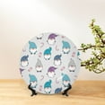 thumbnail image 6 of Bingfone cute winter Gnome Print Bone China Dinner Decorative Plates,Handmade Ceramic Dinner Plate with Stand for Home Club-8in, 6 of 6