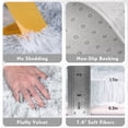 Soft Fluffy Shaggy Area Rug, 2'x3' Tie-Dyed Light Grey Anti-Slip Plush ...