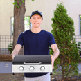 thumbnail image 5 of Urday 26-Inch Tabletop Propane Gas Griddle, 28,650 BTU Portable 3-Burner Flat Top Grill with Cast Iron Plate, Teppanyaki BBQ Grill for Outdoor Camping & Kitche, 5 of 11