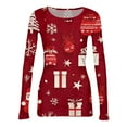 thumbnail image 5 of Christmas Shirts for Women Ribbed Knit Tops Graphic Merry Christmas Tree Print Fitted Long Sleeve Tee Top Fall Winter Trendy Clothes, 5 of 6