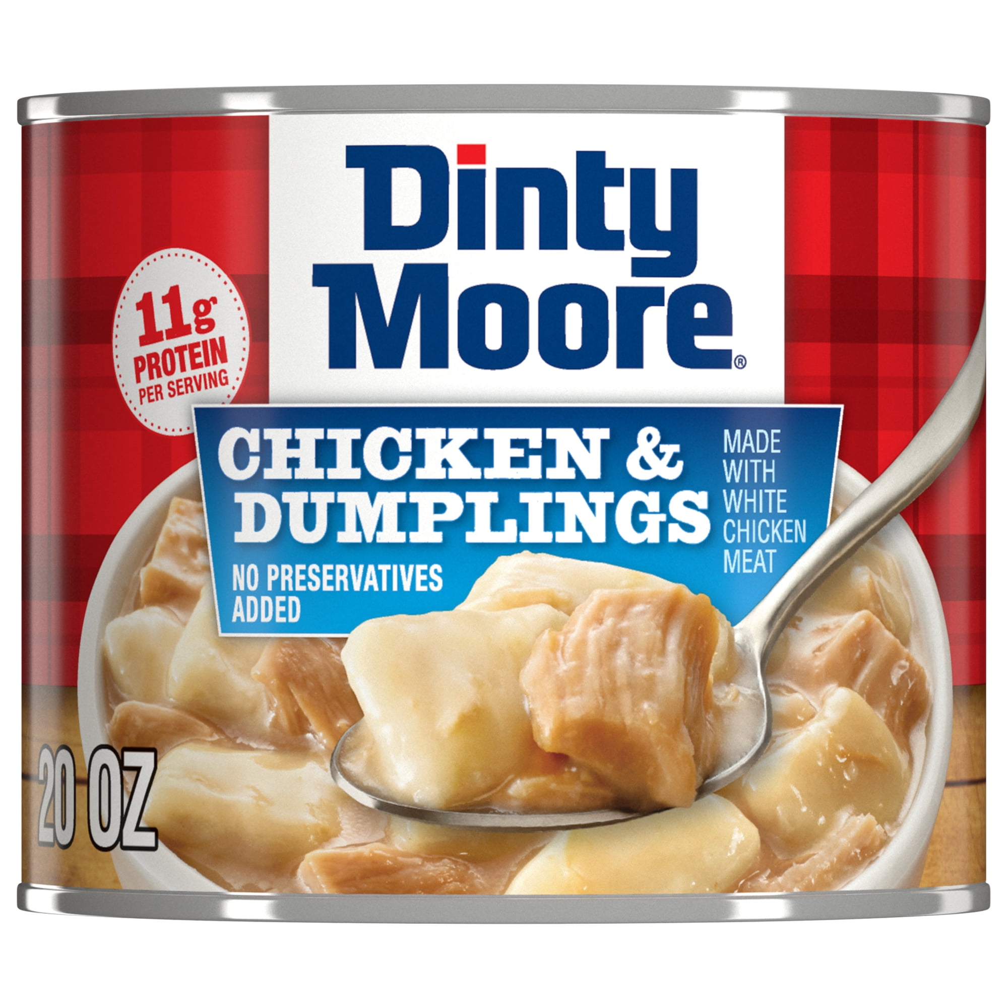 DINTY MOORE Chicken and Dumplings, Shelf Stable, 11 grams Protein, 20 oz Steel Can