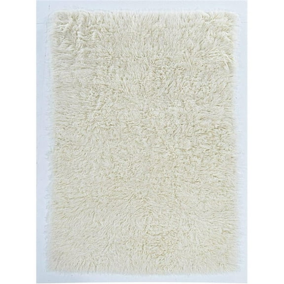 Linon New Flokati Hand Woven Wool 5'x8' Rug in Natural