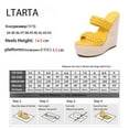thumbnail image 3 of Women's Woven Slope 15cm Heel Sandals Slippers for Party Fashion Club Wedge  LFD-10368-123, 3 of 7
