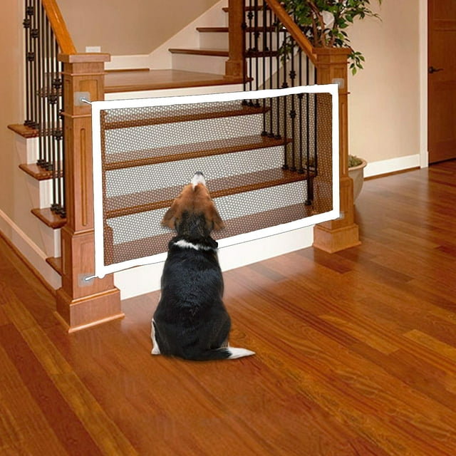 Puerta de malla para perros Jadeshay Puerta retráctil aislamiento interior
