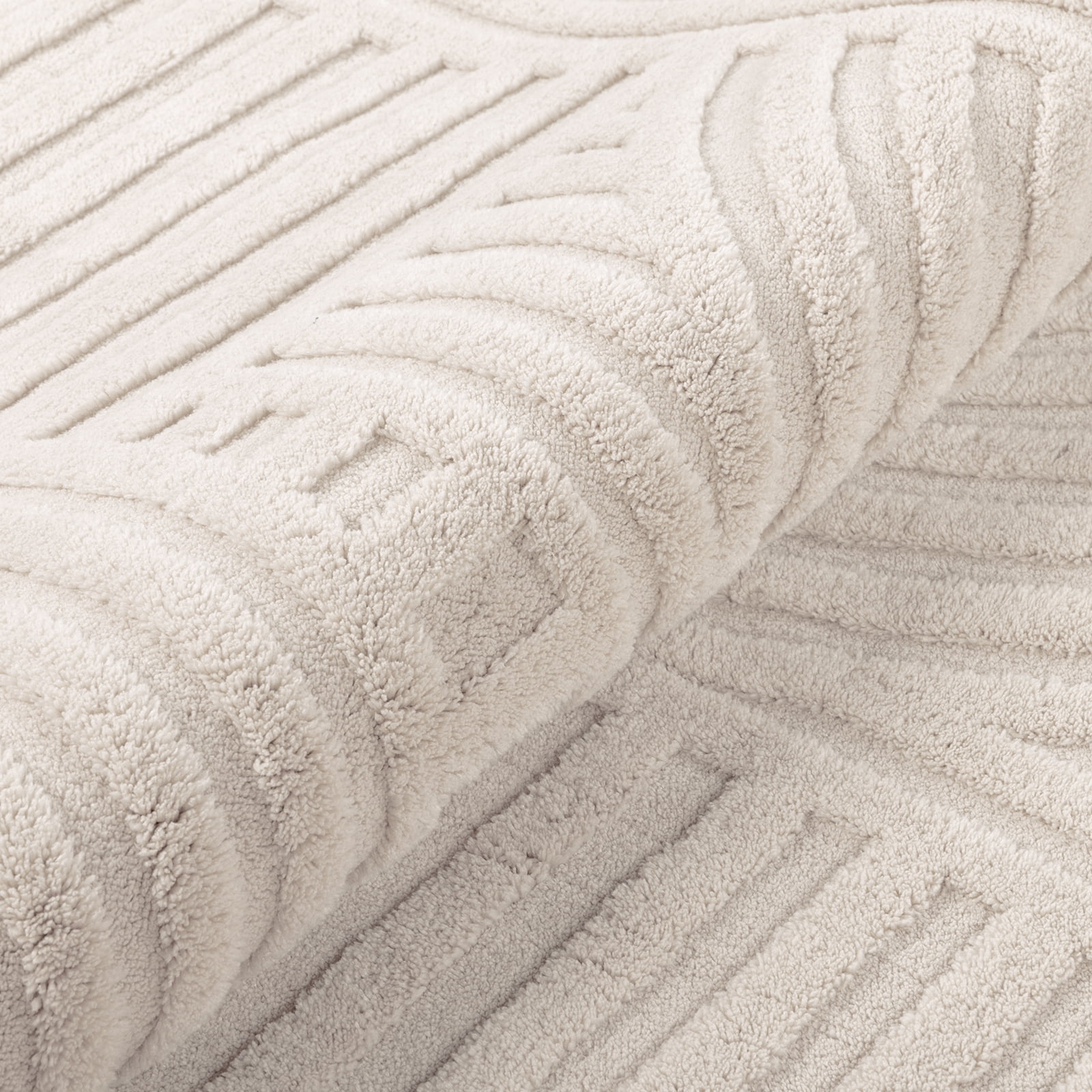8' x 10' Geometric Beige Area Rug Washable, Durable Non-Slip Indoor Carpet with Soft High-Low Pile, Fluffy Floor Rugs for Living Room, Bedroom, Home Office Décor