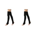 thumbnail image 2 of Qarigey Calentadores de piernas para mujeres y niñas, calcetines largos sin pies, medias de Ballet de baile de invierno y otoño Negro 2piezas, 2 of 6