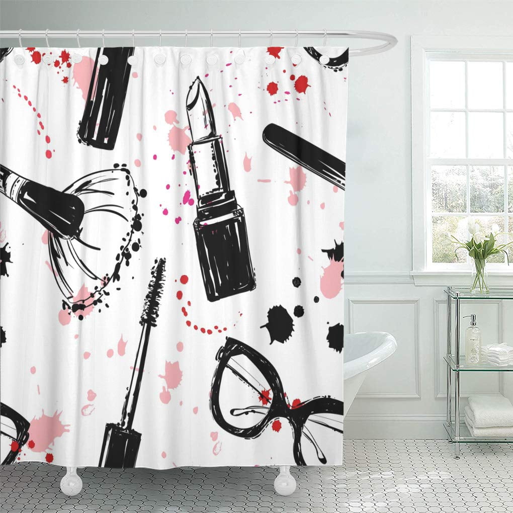 Cynlon Makeup Cosmetics Pattern Graphic Glasses Brush Lipstick Of Mascara Bathroom Decor Bath Shower Curtain 60x72 Inch Walmartcom Walmartcom Cynlon Makeup Cosmetics Pattern Graphic Glasses Brush Lipstick Of Mascara Bathroom Decor Bath Shower Curtain 60x72 Inch Walmartcom Walmartcom