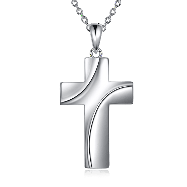 Cross Necklace Sterling Silver Faith Hope Love Cross Pendant