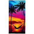 thumbnail image 1 of Dawhud Direct Palm Tree Sunset Super Soft Plush Cotton Beach Bath Pool Towel, 1 of 2