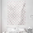 thumbnail image 1 of Flamingo Tapestry, Pink Flamingos and Donuts Tropical Hawaiian Animals Delicious Desserts, Wall Hanging for Bedroom Living Room Dorm Decor, 60W X 80L Inches, Pink Mint Green Beige, by Ambesonne, 1 of 2