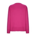 thumbnail image 4 of Lovskoo 2024 Sweaters for Women Winter Trendy Long Sleeve V-Neck Solid Color Sweater Pullover Tops Hot Pink, 4 of 5