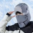 thumbnail image 4 of Hioecau Riding Headgear Windproof Warm Thermal Hat with Velvet Lining Detachable Face Guard Skiing Cycling Hat, 4 of 8