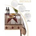 thumbnail image 2 of Red Texas Star Vintage Table Cloth, Waterproof Tablecloth for Rectangle Tables, Farmhouse Berry Brown Wooden Reusable Washable Fabric Table Cover for Restaurant Kitchen Dining Tables 54"x108", 2 of 9